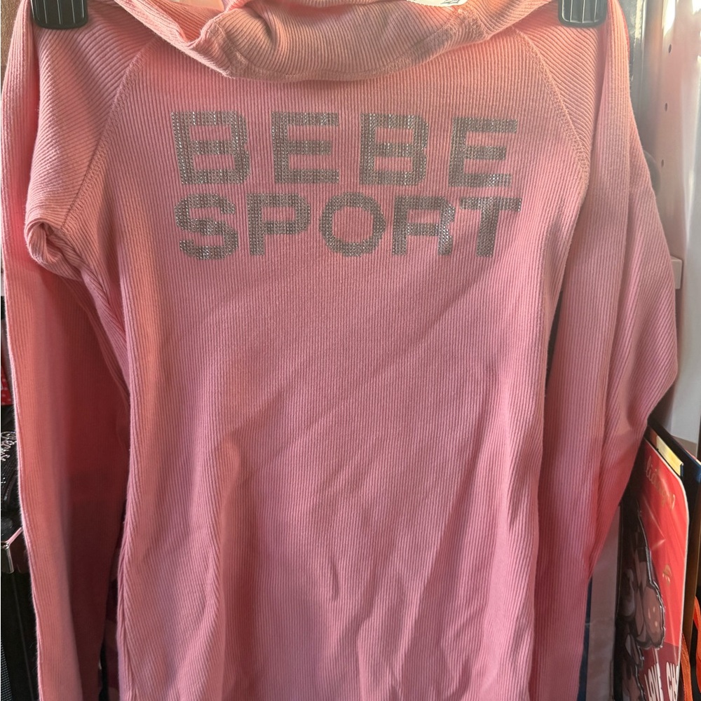 bebe Sport Pink Hoodie Sweatshirt